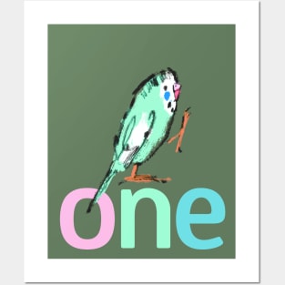 One Parakeet - First Birthday Posters and Art